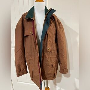 Vintage 80s American Eagle Outfitters Brown Jacket with Green Collar